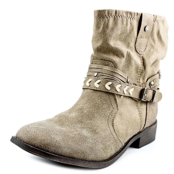 Sugar Indeed Boots Western Mid Calf Buckle Tan Brown Size 8 - Picture 1 of 6